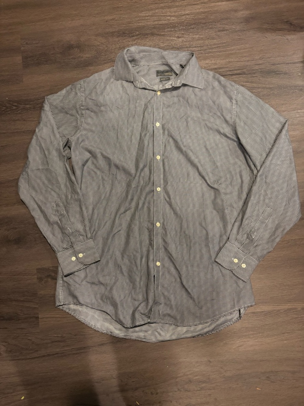 Black Label Men's Black and White Micro-Check Dress Shirt